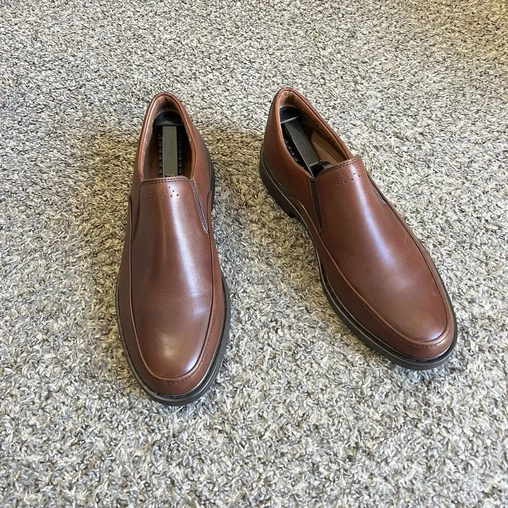 Clarks Active Air Vent Brown Leather Loafers Shoes Mens 9.5 M Slip On Comfort - Picture 10 of 10
